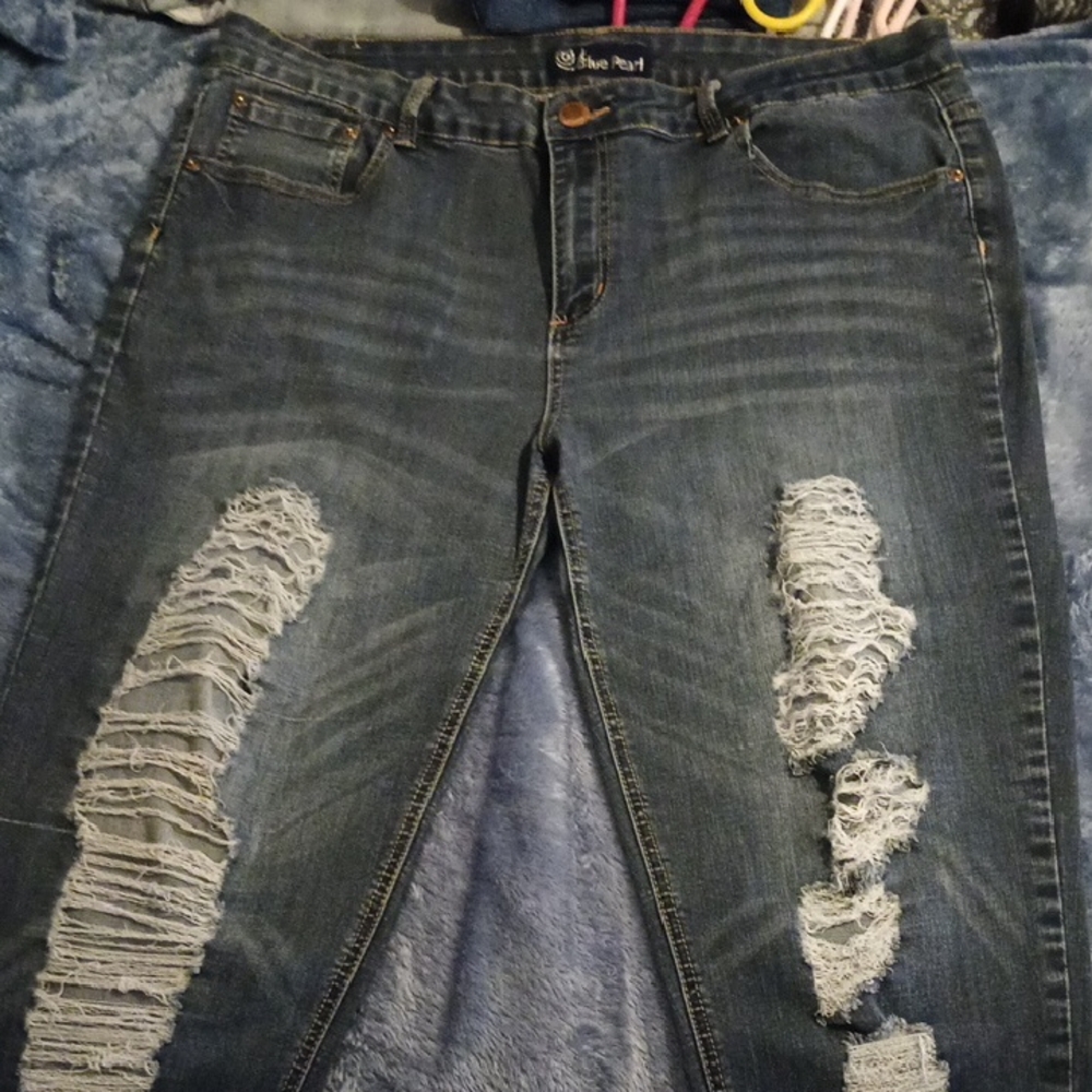 Five Four Distressed Blue Jeans